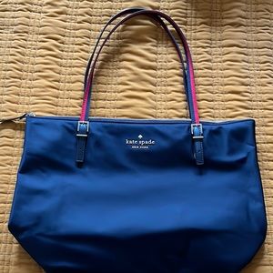 Kate Spade Navy nylon bag with gold details